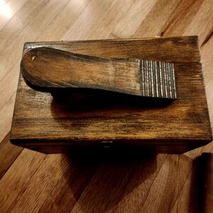 Wooden vintage shoe shine Box